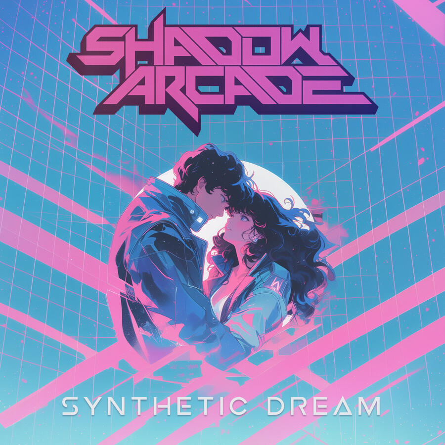 Synthetic Dream Image of the artist's second album, Synthetic Dreams. It features a man and a woman embracing in a retro futuristic setting.
